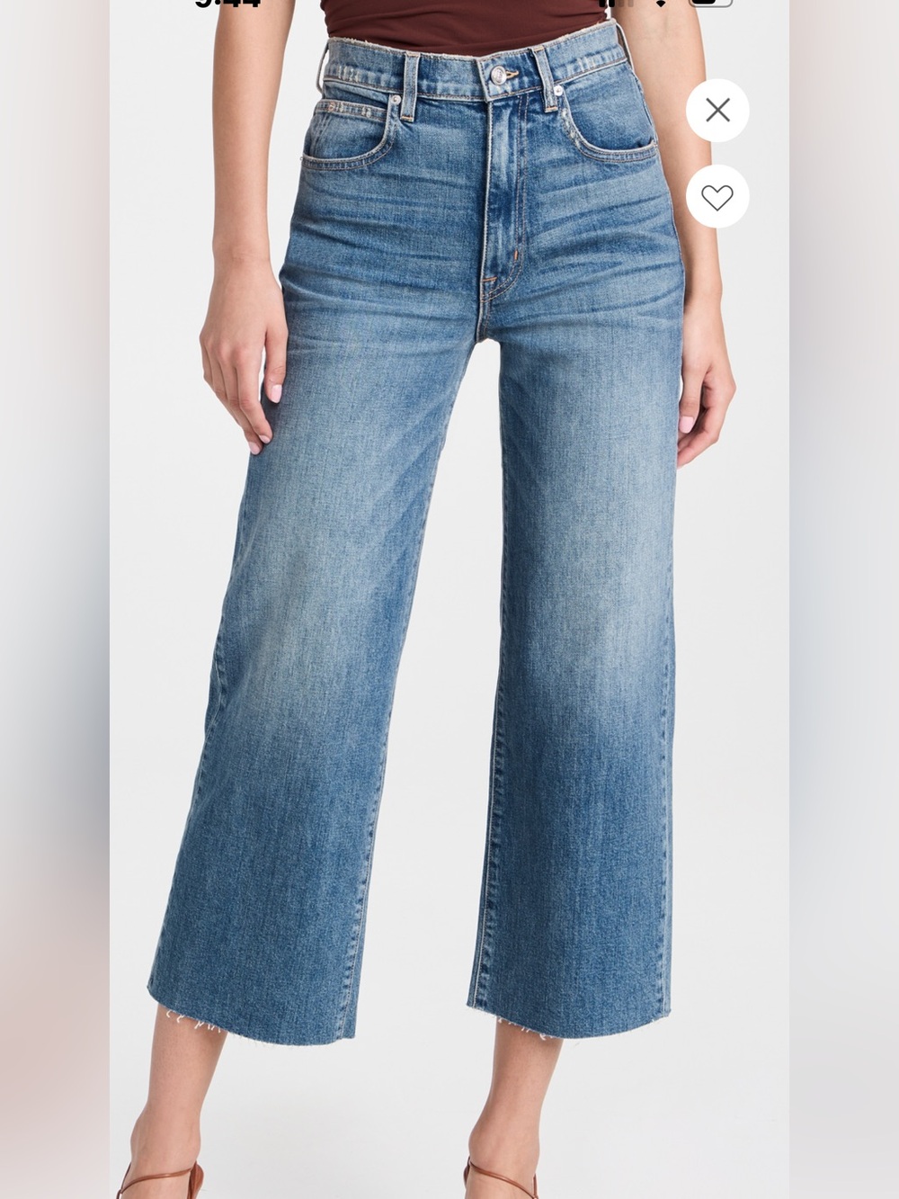 SLVRLAKE High-Rise Wide-Leg Cropped Jeans - Light Blue